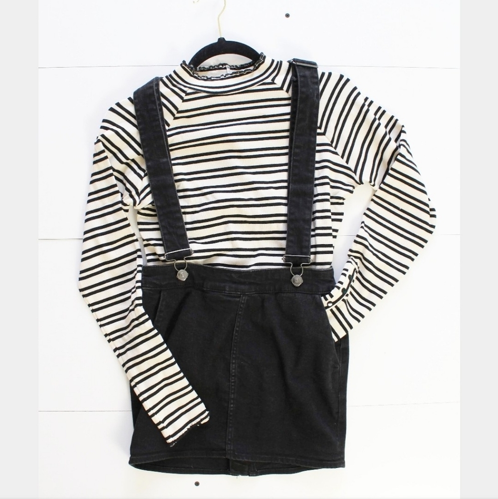 PRE-OWNED H&M DIVIDED DENIM OVERALL SIZE 2
